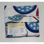 Lençol malha Solteiro Estampado Geométrico Azul com fundo Marfim com 1 Fronha 