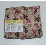 Lençol Malha Queen Estampado Minie com fundo Areia elástico com 2 Fronhas