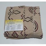 Lençol Malha Queen Estampado Geométrico listrado Preto com fundo Areia elástico com 2 Fronhas 