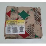 Lençol Malha Queen Estampado Geometrico com fundo areia