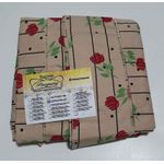 Lençol Malha Queen Estampado Florido com fundo areia