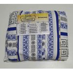 Lençol Malha Queen Estampado Azul com fundo branco