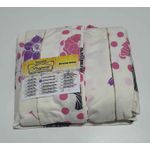 Lençol Malha Queen Estampado Florido Rosa com fundo marfim