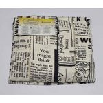 Lençol Malha Queen Estampado Jornal com fundo Marfim 