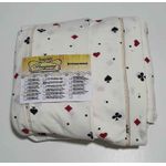 Lençol Malha Queen Estampado Baralho com fundo marfim