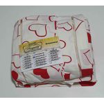 Lençol Malha Queen Estampado Coração Vermelho com fundo marfim