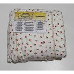 Lençol Malha Queen Estampado Florzinhas vermelho com fundo marfim