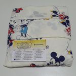 Lençol malha Solteiro Estampado Mickey e Minie fundo marfim com 1 Fronha 