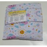Lençol malha Solteiro Estampado Nuvens fundo Branco com 1 Fronha 