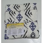 Lençol malha Solteiro Estampado Listrado Azul Marfim com 1 Fronha 
