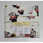 Lençol malha Solteiro Estampado Minie com fundo marfim com 1 Fronha 