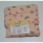 Lençol malha Solteiro Estampado Borboletas coloridas com fundo Salmon com 1 Fronha 