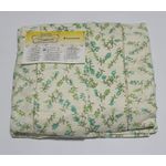 Lençol Malha Queen Estampado Florzinhas Verde com fundo Marfim elástico com 2 Fronhas 