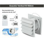 Exaustor Banheiro Ventilador Biv 5w 150mm Premiun Ventisol
