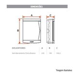 Quadro Distribuição Sobrepor 6/8 disjuntor Tp Branca Tigre