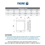 Quadro Distribuição Embutir 3/4 disjuntor Tampa Branca Tigre