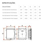 Quadro Distribuição Embutir 12/16 disjuntores Branca Tigre