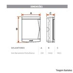 Quadro Distribuição Sobrepor 12/16 disjuntores Branca Tigre