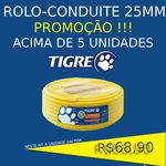 Eletroduto Corrugado Tigre Rolo 50m – Kit com 5 ou mais | R$ 68,90 cada