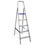 ESCADA DOMESTICA ALUMINIO 5 DEGRAU REAL 