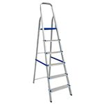 ESCADA DOMESTICA ALUMINIO 6 DEGRAU REAL 