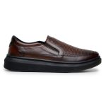 Sapatenis Tênis Masculino Iate Slip-on Estampa Pinhão 100% Couro Legitimo 2500