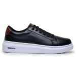 Sapatenis Masculino Leve Confortável Em Couro 100% Legitimo Parra Boots- Preto/Branco
