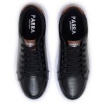 Sapatenis Masculino Leve Confortável Em Couro 100% Legitimo Parra Boots- Preto/Branco
