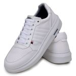 Sapatenis Moderno Detalhado Masculino Em Couro 100% Legitimo Leve Confortável Parra Boots - Branco