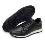 Sapatênis Jogger Casual Masculino Parra Boots Leve e Confortável - Preto/Branco