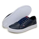 Kit 3 Tênis Slip Casual Masculino Leve e Confortável - Preto/Preto - Azul - Palha