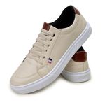 Kit Tênis Slip Casual Masculino Leve e Confortável + Carteira + Relógio + Meia - Palha