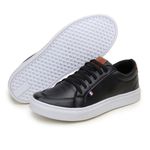 Kit 2 Tênis Slip Casual Masculino Leve e Confortável Parra Boots + Carteira + Meia - Preto/Preto - Preto/Branco