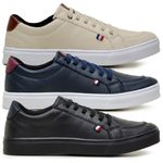 Kit 3 Tênis Slip Casual Masculino Leve e Confortável - Preto/Preto - Azul - Palha
