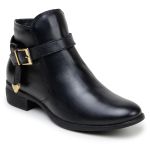 Bota Feminina Chelsea Com Fivela Lateral Cano Curto Couro 100% Legítimo