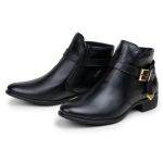 Bota Feminina Chelsea Com Fivela Lateral Cano Curto Couro 100% Legítimo