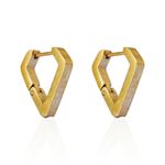 Brinco Argola Diamante Aço Inoxidável Dourado