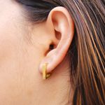 Brinco Argola Diamante Aço Inoxidável Dourado