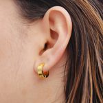 Brinco Argola de Pressão Aço Inoxidável Dourado