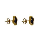 Brinco Trevo Preto Aço Inoxidável Dourado