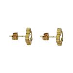 Brinco Trevo Branco Aço Inoxidável Dourado