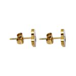 Brinco Trevo Ponto de Luz Aço Inoxidável Dourado