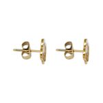 Brinco Trevo Liso Aço Inoxidável Dourado