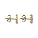 Brinco Trevo Branco Liso Aço Inoxidável Dourado