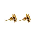 Brinco Borboleta Grande Texturizada Aço Inoxidável Dourado 