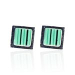 Brinco Quadrado Verde Aço Inoxidável 