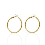 Brinco Argola Lisa Aço Inoxidável Dourado 