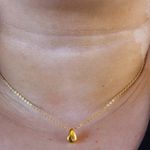 Colar Elo Cartier com Pingente Gota Aço Inoxidável Dourado 