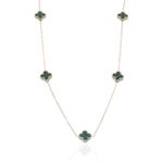 Colar Mini Trevos Verde Aço Inoxidável