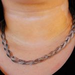 Colar Corrente Lacraia Trançado Aço Inoxidável 